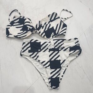 Onia Monochrome Striped Bikini